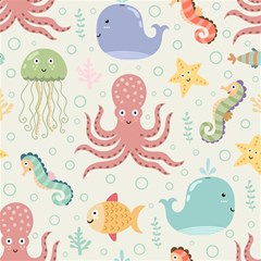 Underwater-seamless-pattern-light-background-funny Play Mat (rectangle) by Jancukart