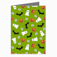 Pattern Seamless Halloween Fall Greeting Card by Wegoenart