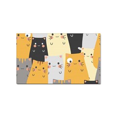 Seamless Pattern Cute Cat Cartoons Sticker (rectangular) by Wegoenart