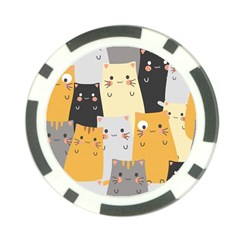 Seamless Pattern Cute Cat Cartoons Poker Chip Card Guard by Wegoenart