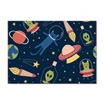 Seamless Pattern With Funny Alien Cat Galaxy Sticker A4 (100 pack) Front