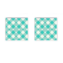Diagonal Blue Torquoise Cufflinks (square) by ConteMonfrey