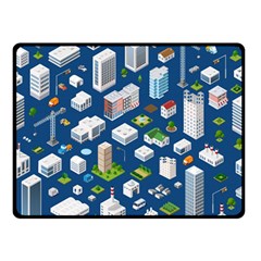Isometric-seamless-pattern-megapolis Double Sided Fleece Blanket (small)  by Wegoenart