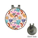 Abstract Doodle Pattern Hat Clips with Golf Markers Front