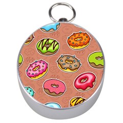 Doughnut Doodle Colorful Seamless Pattern Silver Compasses by Wegoenart
