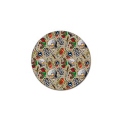Tattoo Pattern Golf Ball Marker by Wegoenart