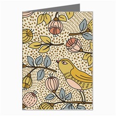 Seamless Pattern With Flower Bird Greeting Card by Wegoenart