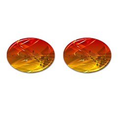 Music Notes Melody Note Sound Cufflinks (oval) by Wegoenart