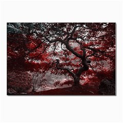 Tree Red Nature Abstract Mood Postcard 4 x 6  (pkg Of 10) by Ravend
