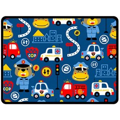 Car Cars Seamless Pattern Vector Rescue Team Cartoon Double Sided Fleece Blanket (large)  by Wegoenart