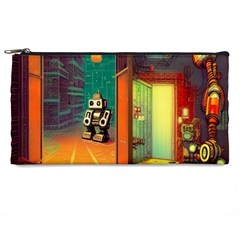 Illustration Robot Cute Sweet Futuristic Pencil Case by Wegoenart