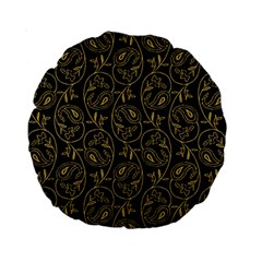 Classy Golden Leaves   Standard 15  Premium Round Cushions by ConteMonfrey