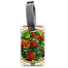 Flower Stained Glass Window Luggage Tag (two Sides) by Jancukart
