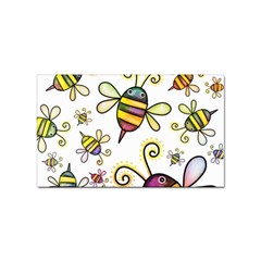 Bee Doodle Cartoon Sticker Rectangular (100 Pack) by Wegoenart