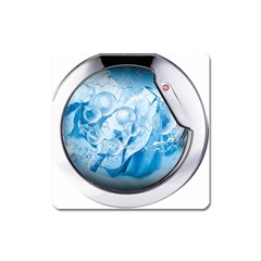 Silver Framed Washing Machine Animated Square Magnet by Jancukart