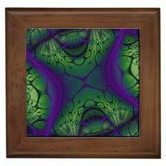 Abstract Fractal Art Pattern Framed Tile by Ravend