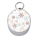 Christmas Background With Snowflake And Star Seamless Pattern Mini Silver Compasses Front