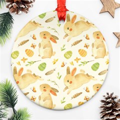 Cute Rabbits - Easter Spirit  Ornament (round) by ConteMonfrey