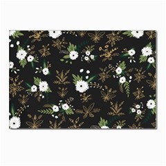 Black And White Floral Textile Digital Art Abstract Pattern Postcards 5  X 7  (pkg Of 10) by danenraven