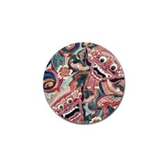 Indonesia Bali Batik Fabric Impression Patterns Golf Ball Marker (10 Pack) by danenraven