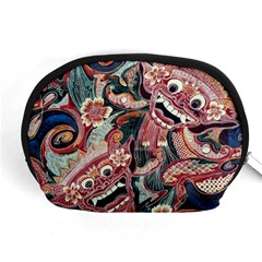 Indonesia Bali Batik Fabric Impression Patterns Accessory Pouch (medium) by danenraven
