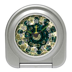 Fractal Glowing Kaleidoscope Wallpaper Art Design Travel Alarm Clock by Ravend
