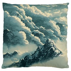 Mountains Alps Nature Clouds Sky Fresh Air Art Large Flano Cushion Case (two Sides) by Pakemis