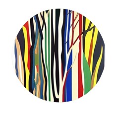 Abstract Trees Colorful Artwork Woods Mini Round Pill Box (pack Of 5) by Pakemis