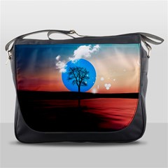 Surreal Fantasy Abstract Art Creativity Horizon Messenger Bag by Pakemis