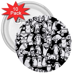 Graffiti Spray Can Characters Seamless Pattern 3  Buttons (10 Pack)  by Pakemis