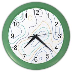 Abstract Colorful Topographic Map Design Vector Color Wall Clock by Pakemis