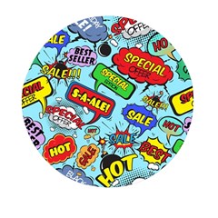 Comic Bubbles Seamless Pattern Mini Round Pill Box (pack Of 5) by Pakemis