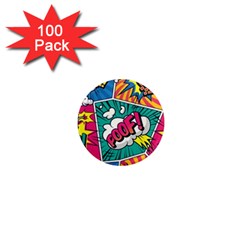 Comic Colorful Seamless Pattern 1  Mini Magnets (100 Pack)  by Pakemis