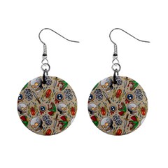 Tattoo Pattern Mini Button Earrings by Pakemis
