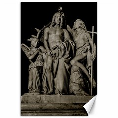 Catholic Motif Sculpture Over Black Canvas 20  X 30  by dflcprintsclothing