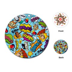 Comic Elements Colorful Seamless Pattern Playing Cards Single Design (round) by Pakemis