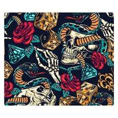 Vintage Art Tattoos Colorful Seamless Pattern Double Sided Flano Blanket (small) by Pakemis