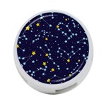 Seamless Pattern With Cartoon Zodiac Constellations Starry Sky 4-Port USB Hub (Two Sides) Front