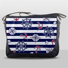 Seamless Marine Pattern Messenger Bag by Pakemis
