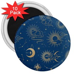 Seamless-galaxy-pattern 3  Magnets (10 Pack)  by Pakemis
