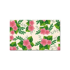 Cute-pink-flowers-with-leaves-pattern Sticker Rectangular (100 Pack) by Pakemis