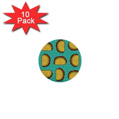 Taco-drawing-background-mexican-fast-food-pattern 1  Mini Buttons (10 Pack)  by Pakemis