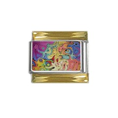 Abstract Art Gold Trim Italian Charm (9mm) by gasi