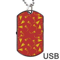 Background Pattern Texture Design Dog Tag Usb Flash (two Sides) by Ravend