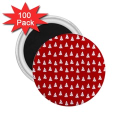 White Christmas Tree Red 2 25  Magnets (100 Pack)  by TetiBright