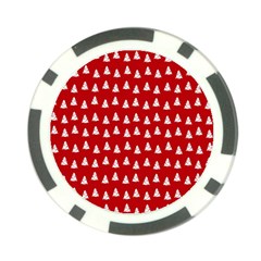 White Christmas Tree Red Poker Chip Card Guard by TetiBright