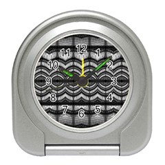 Abstract Geometric Collage Pattern Travel Alarm Clock by dflcprintsclothing