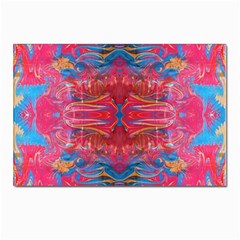 Red Swirls Repeats Iii Postcard 4 x 6  (pkg Of 10) by kaleidomarblingart