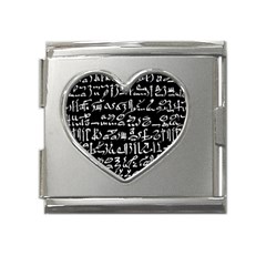 Sanscrit Pattern Design Mega Link Heart Italian Charm (18mm) by dflcprintsclothing