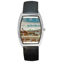 Malcesine Castle On Lake Garda Barrel Style Metal Watch by ConteMonfrey
